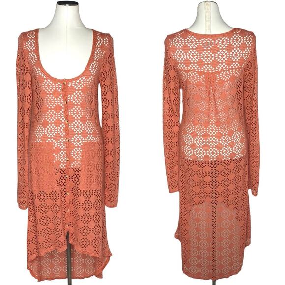 Free People Beach Crochet Love Long Sleeve Swim Cover-Up size Medium - Picture 10 of 10